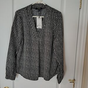 NWT Black and White Women's Top